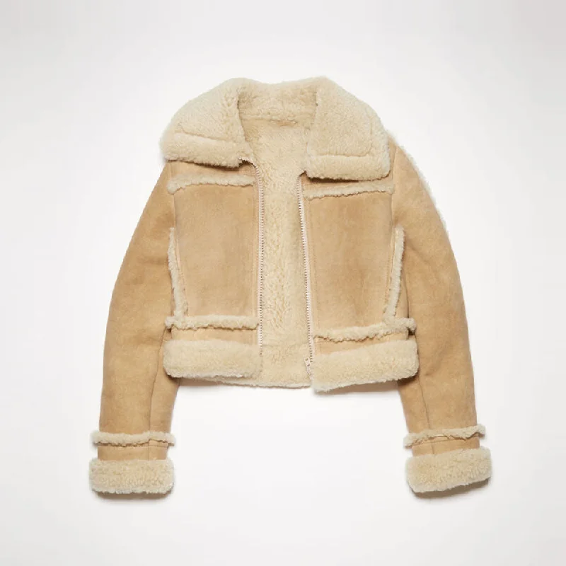 Women Aviator Jacket in brown Retro 90s Bomber