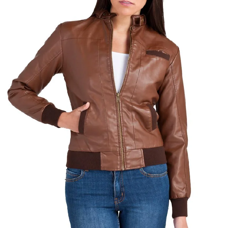 Women Bomber Leather Jackets: Bendy Nylon Jacket Polyester Jacket Spandex Jacket