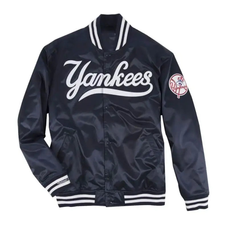 Yankees Bomber Blue Jacket Puffy Quilted Bomber