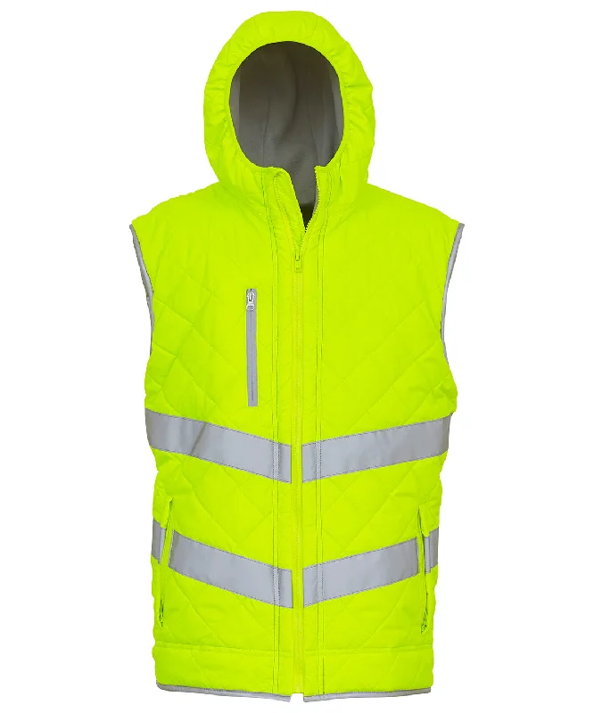 Yoko YK026 Hi-Vis Women's Kensington Hooded Gilet Layered Look Romper