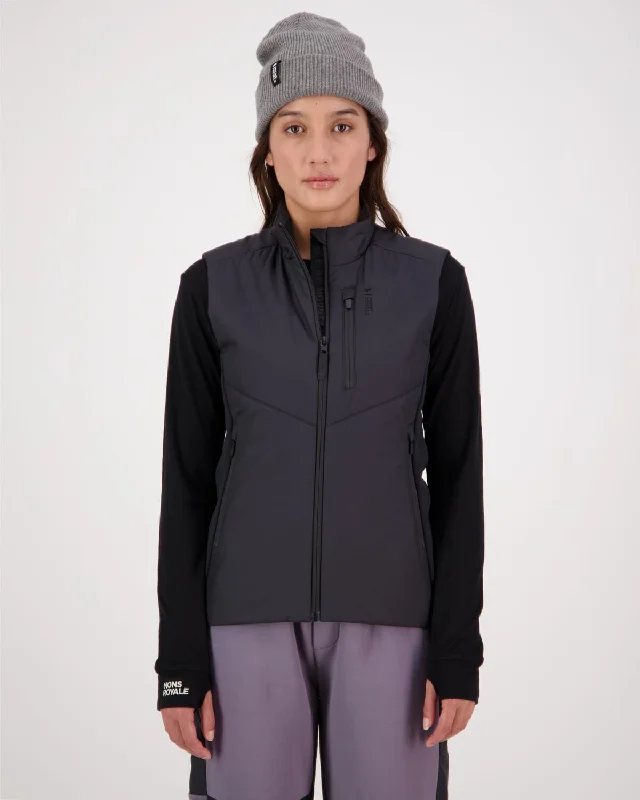 Arete Merino Insulated Vest - Black Denim Fabric Leather Fabric Suede Fabric