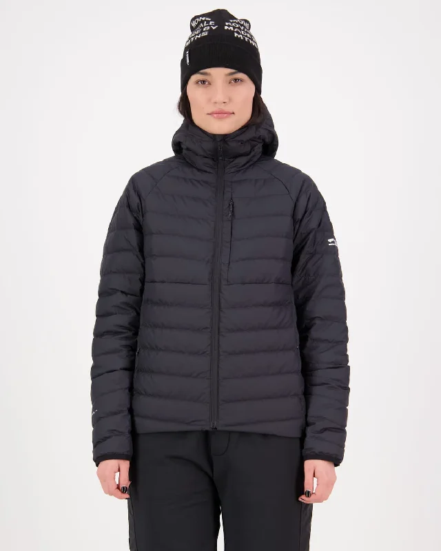 Atmos Wool x Down Insulated Hood - Black Wool Fabric Cashmere Fabric Tweed Fabric