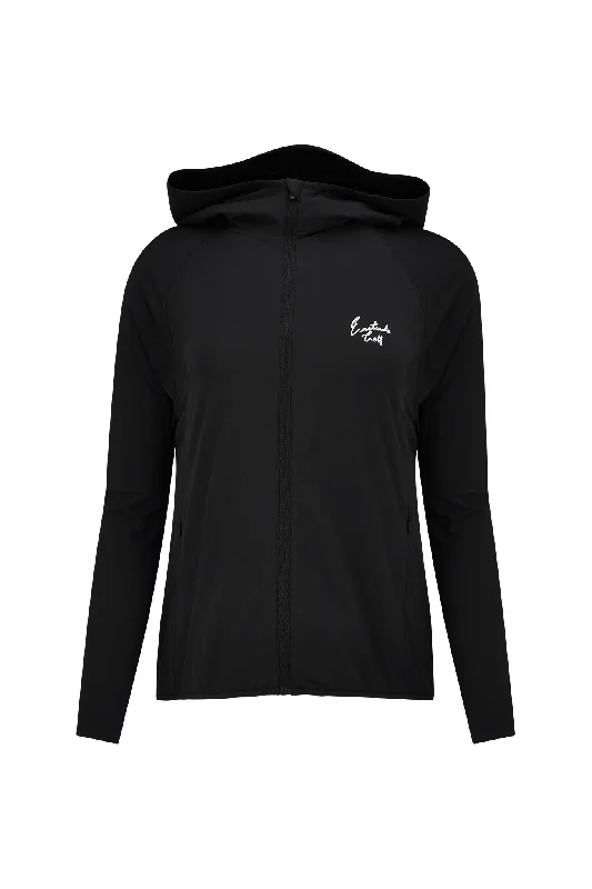Black Women's On Course Windbreaker Nylon Jacket Polyester Jacket Spandex Jacket