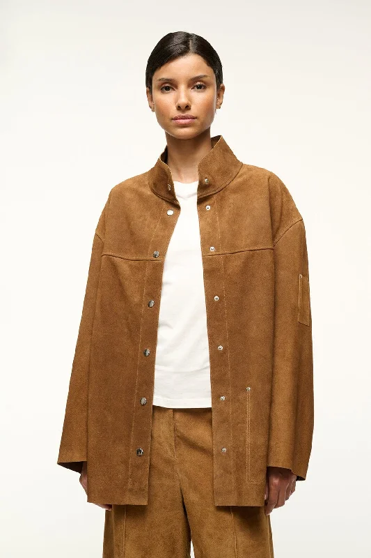 FOUNDATION JACKET | TAN SUEDE Nylon Fabric Polyester Fabric Spandex Fabric