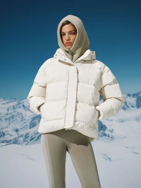 Hooded Puffer Jacket - Marshmallow White Lace Jacket Ribbed Jacket Sequined Jacket