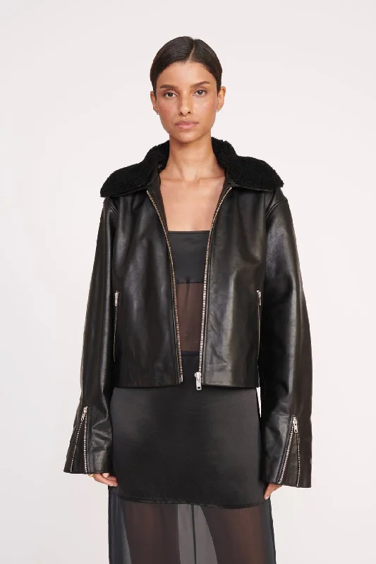 LENORA JACKET | BLACK Elasticated Jacket Padded Jacket Insulated Jacket