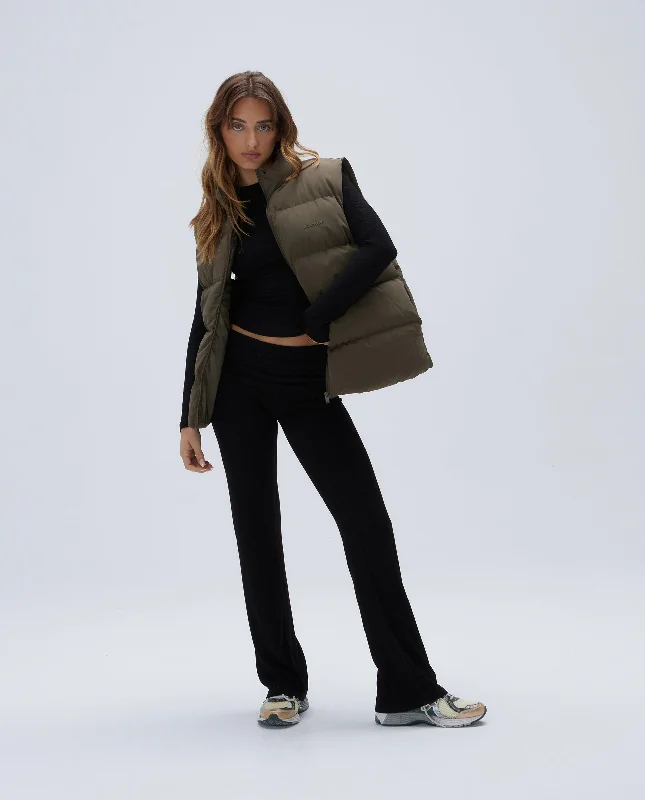 Padded Oversized Gilet - Green Collared Jacket Crew Neck Jacket Turtle Neck Jacket