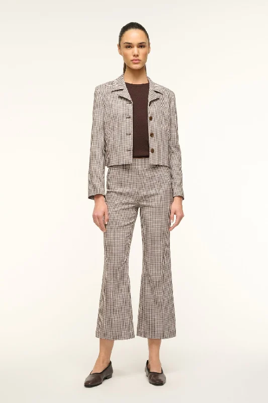REGENCY JACKET | DARK CHOCOLATE MICRO CHECK Denim Fabric Leather Fabric Suede Fabric