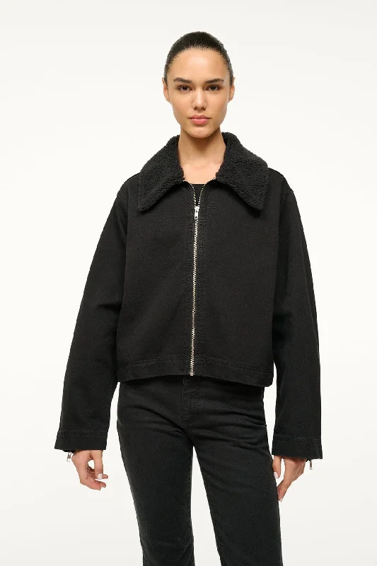 STAUD + WRANGLER THE MINIMAL JACKET | BLACK Hoodie Zip-Up Jacket Button-Up Jacket