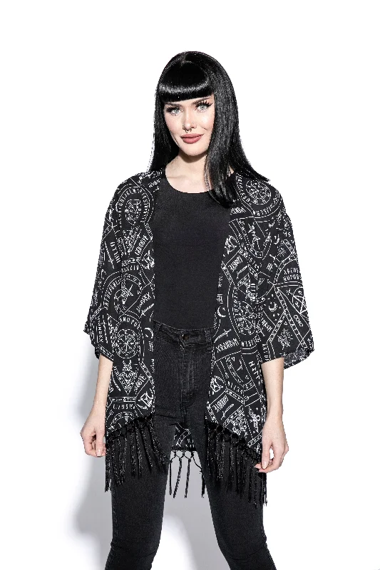 Alchemical Ouija - Kimono Belted Crossover Blazer