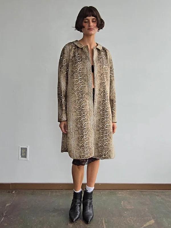 Armani Snakeskin Collared Coat Elegant Cape Blazer