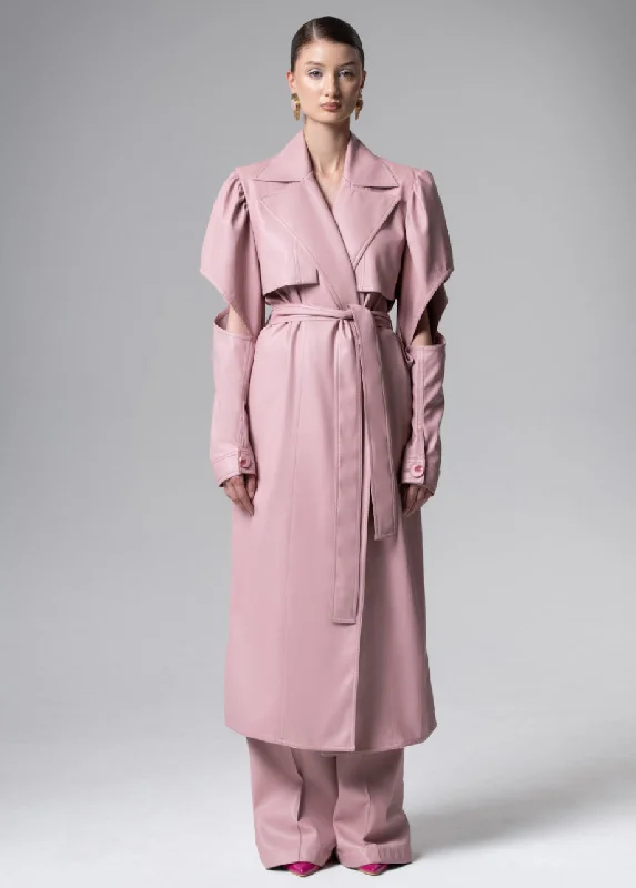 BLUSH LONG TRENCH Soft Flannel Shacket