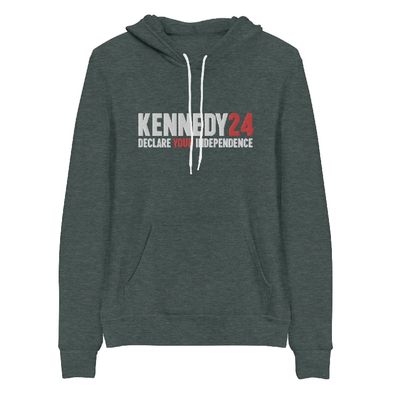 Declare Your Independence Embroidered Hoodie Casual Open-Front Coat
