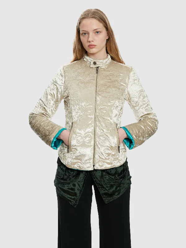 Diesel Padded Zip-Up Jacket Vegan Leather Trench