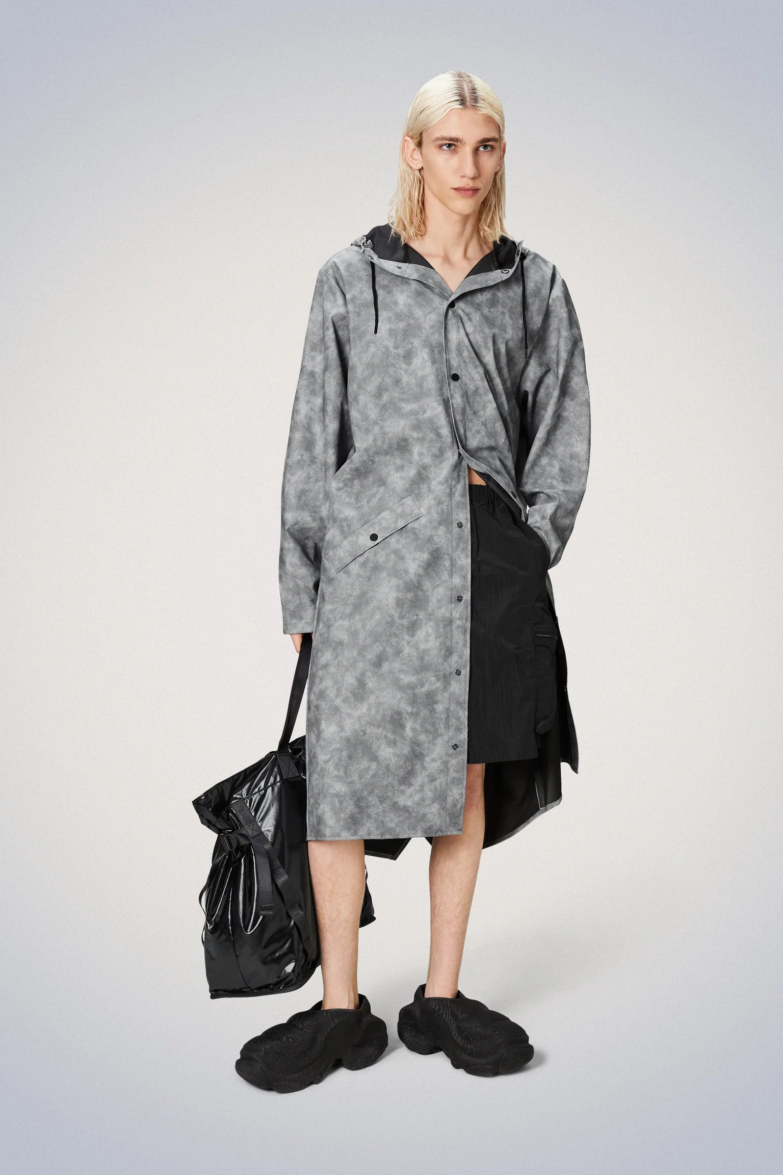 Distressed Grey Longer Jacket Waterproof Hiking Jacket