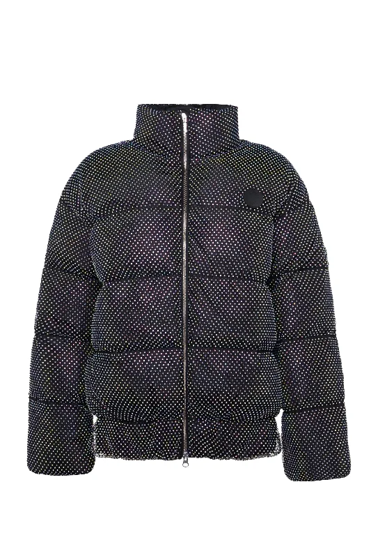 Down Jacket With Crystal Mesh Thick Layered Jacket