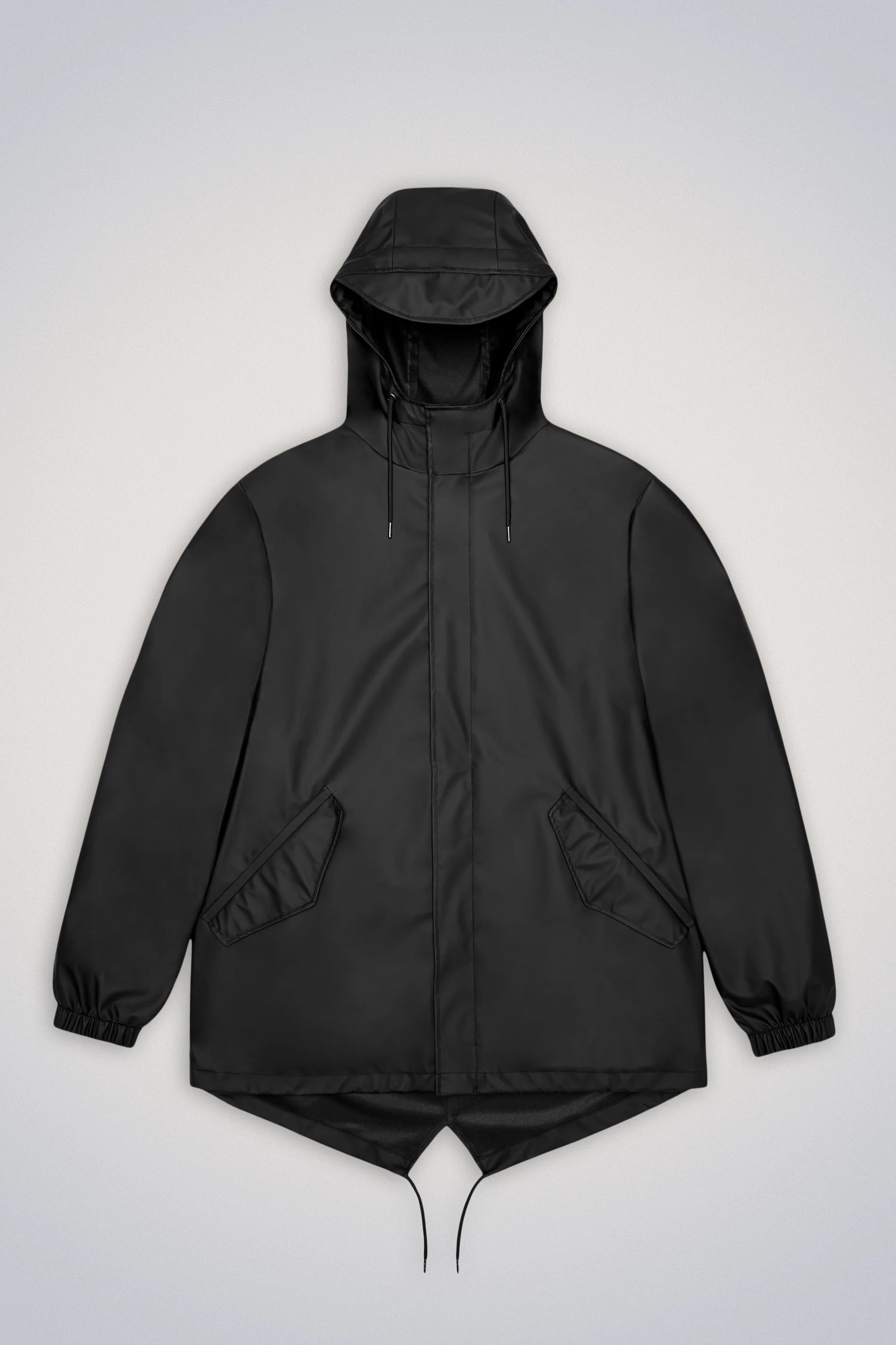 Black Fishtail Jacket Quilted Puffer Jacket