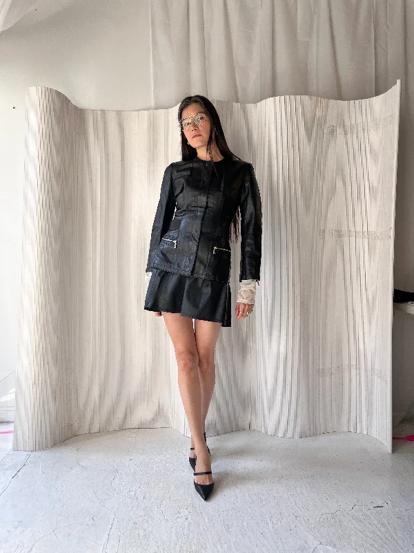 Loewe Leather Cinched Jacket Suede Fringe Jacket