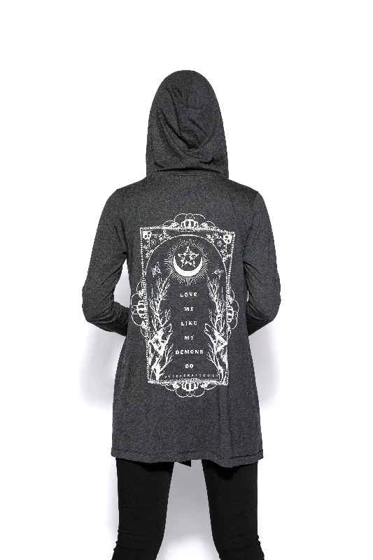 Love Me Like My Demons Do - Cardigan Thick Layered Jacket