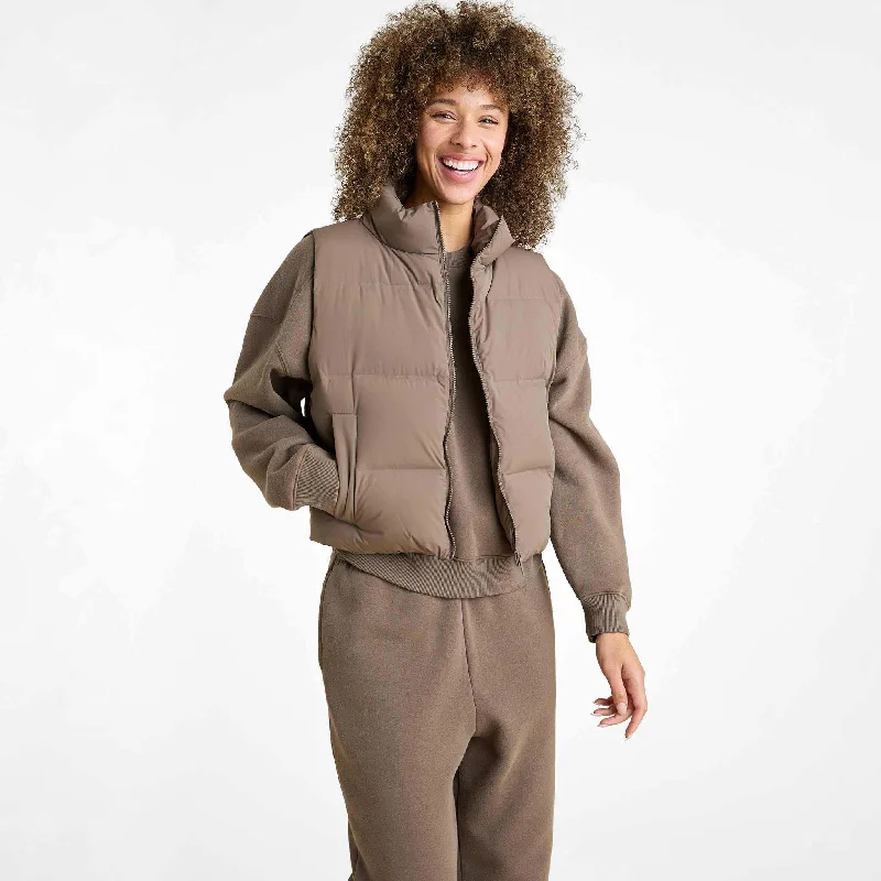 Puffer Vest | Mocha Military-Inspired Jacket