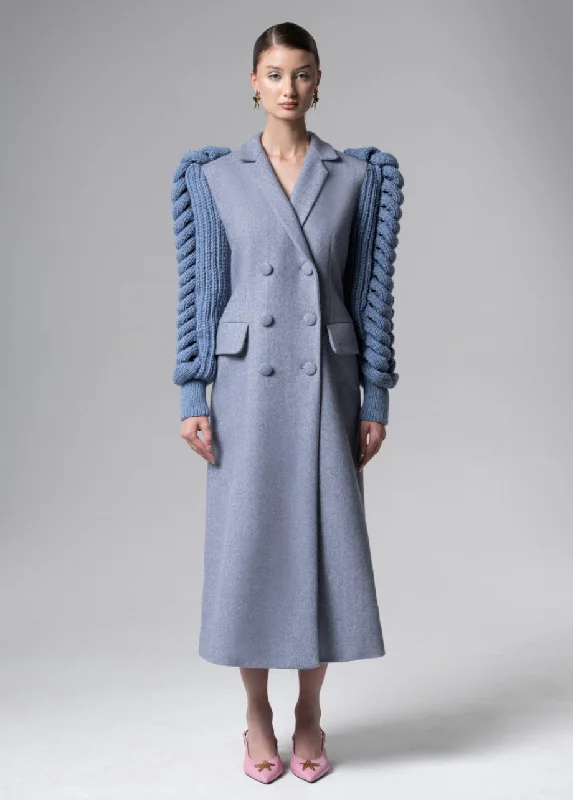 SLATE STATEMENT SLEEVES COAT Sleek Leather Jacket