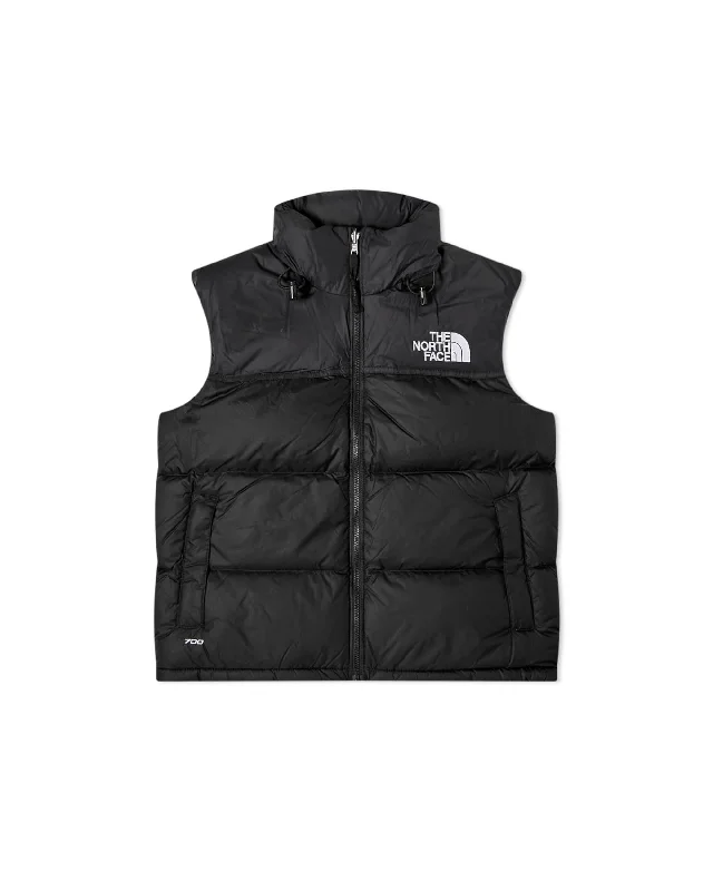1996 Nuptse Vest - Black Belted Wool Overcoat