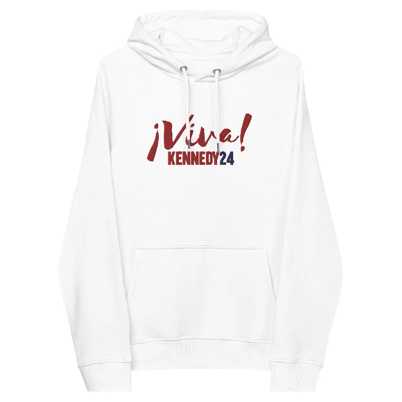 ¡Viva Kennedy! Embroidered Unisex Hoodie Longline Wool Coat