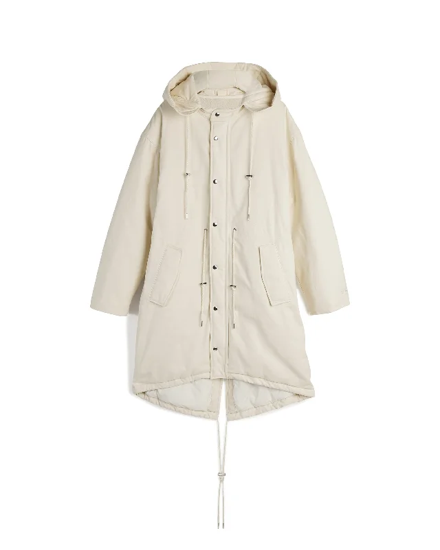 Wales Bonner Coach Coat - White Draped Longline Jacket