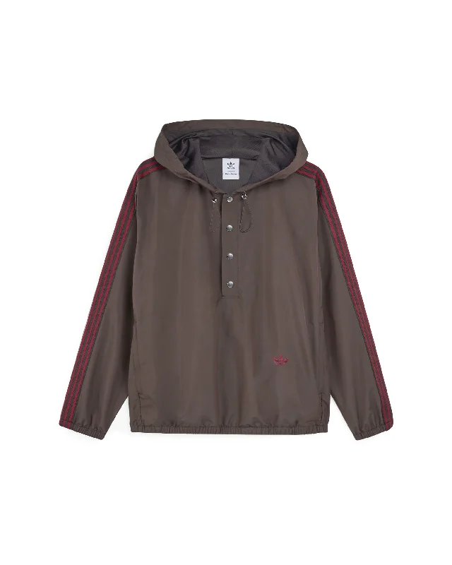 Wales Bonner Nylon Anorak - Brown Vintage Suede Jacket
