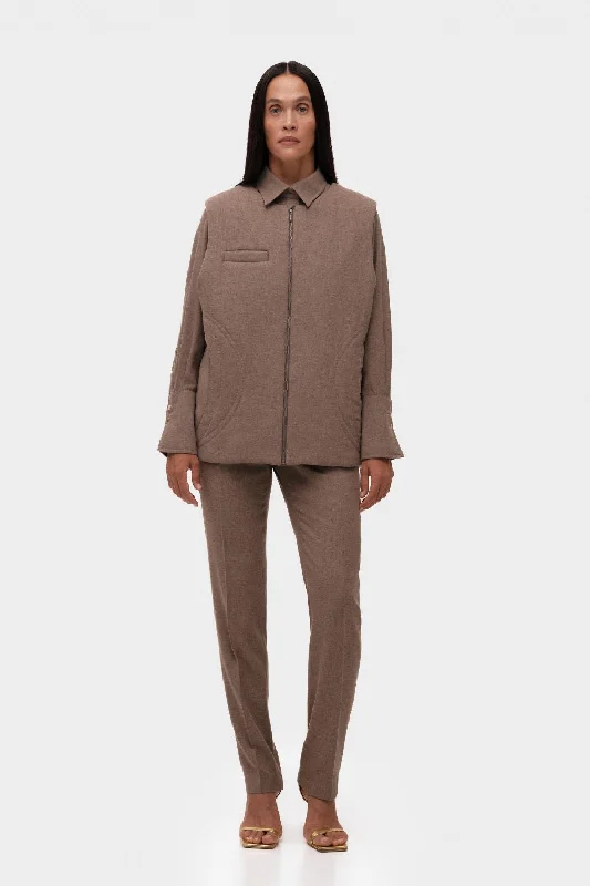 Water-Repellent Vest Open-Knit Duster Coat