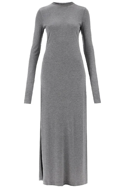 Long-sleeved Jersey Dress  - Grey