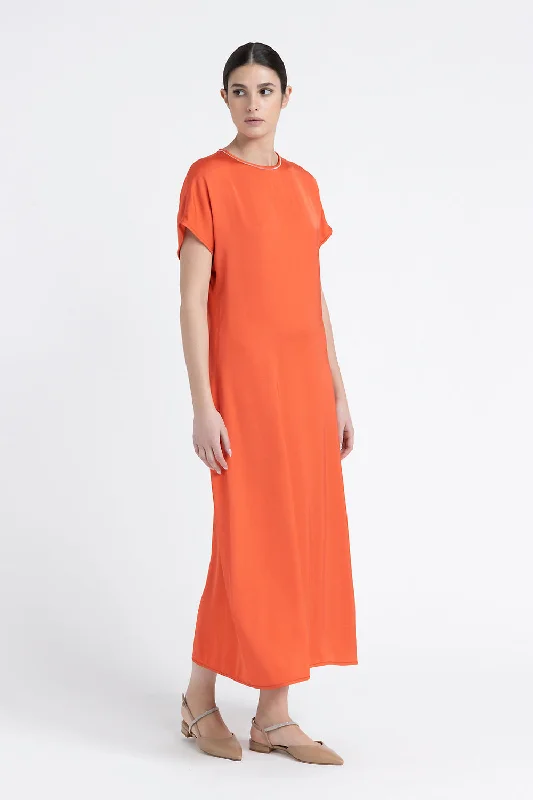 Long viscose satin dress
