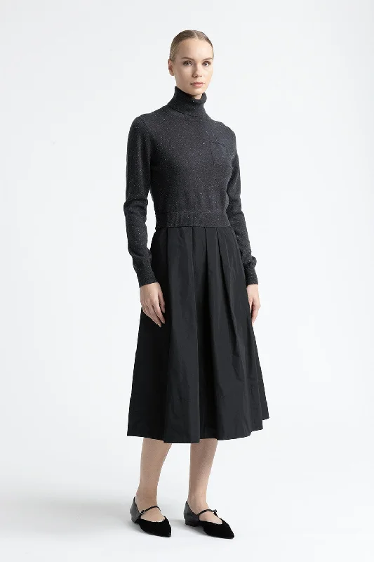 Wool, silk, cashmere, lurex and taffeta dress