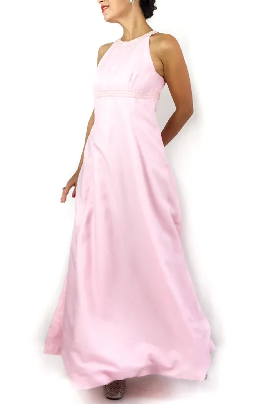70s vintage prom dress, beaded collar
