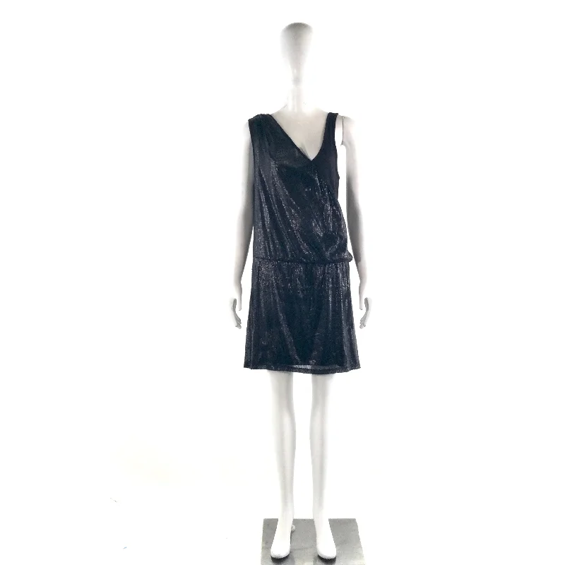 BAR III BLACK SHIMMER DRESS- L
