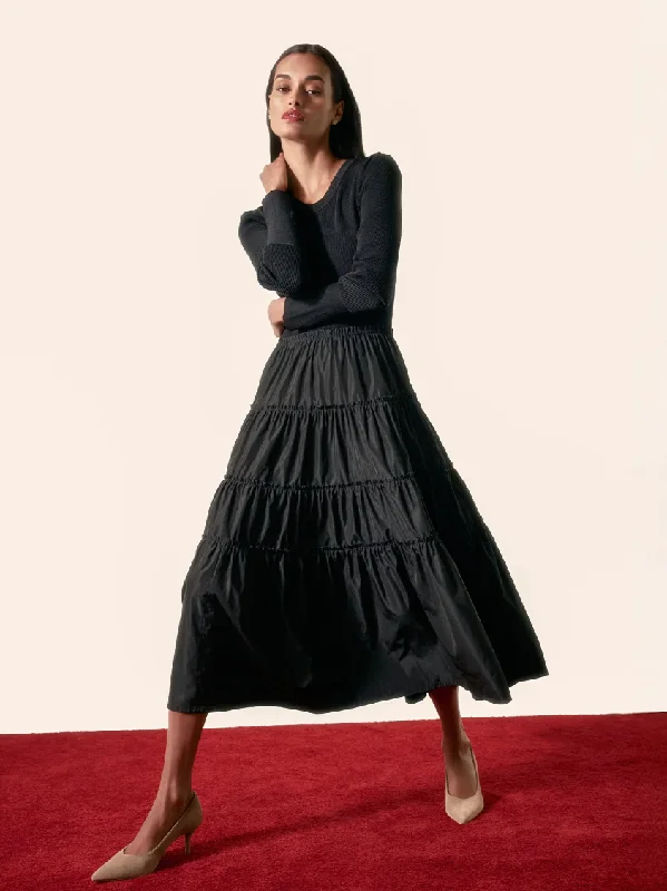 Brochu Walker Ava Tiered Dress Black Onyx Combo