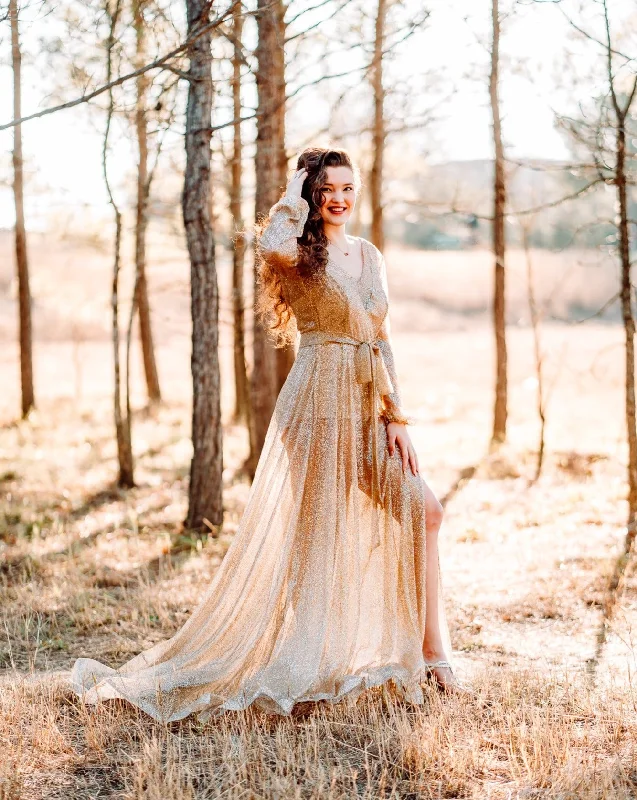 Celeste Gold Glitter Dress