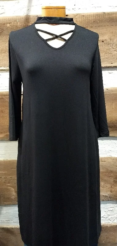 Choker & Crisscross Neck Dress