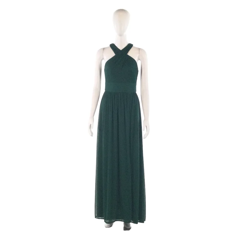 DAVIDS BRIDAL GREEN CRISS CROSS GOWN-0