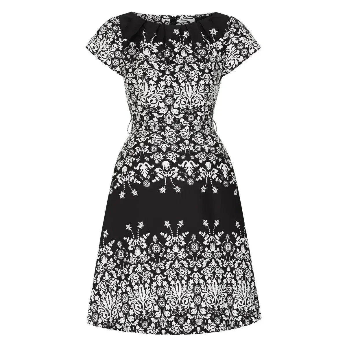 Day Dress - Grey Damask Border