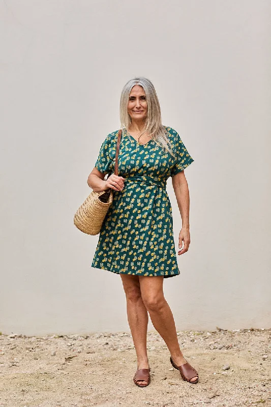 Frida Dress Green Blue Print