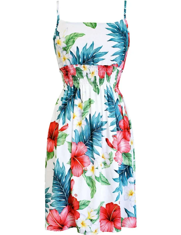 Hibiscus Smocked Empire Short Hawaiian Dress