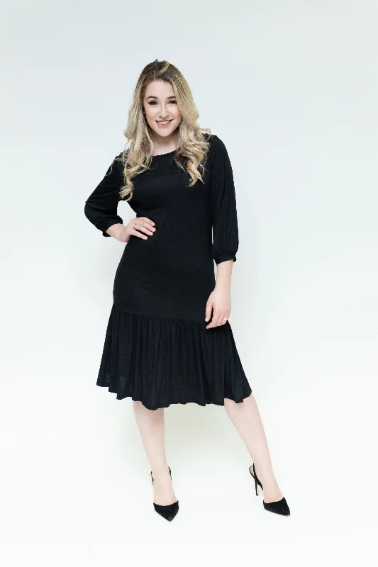 Ladies Drop Ruffle Dress (2 colors)