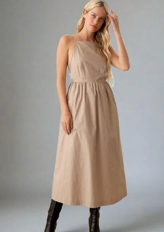 Tie Back Backless Cami Dress
