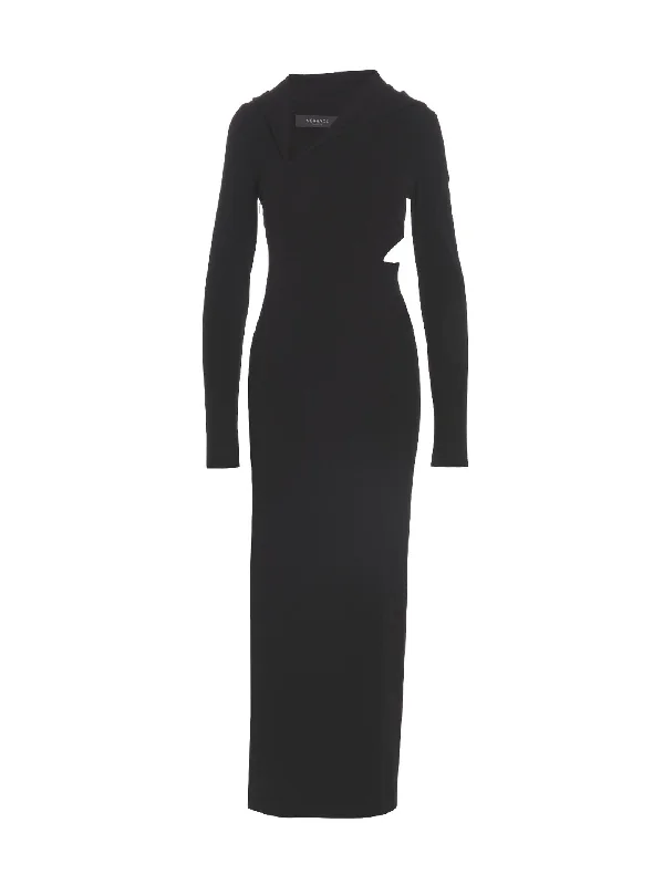 Long Cut-out Hooded Dress