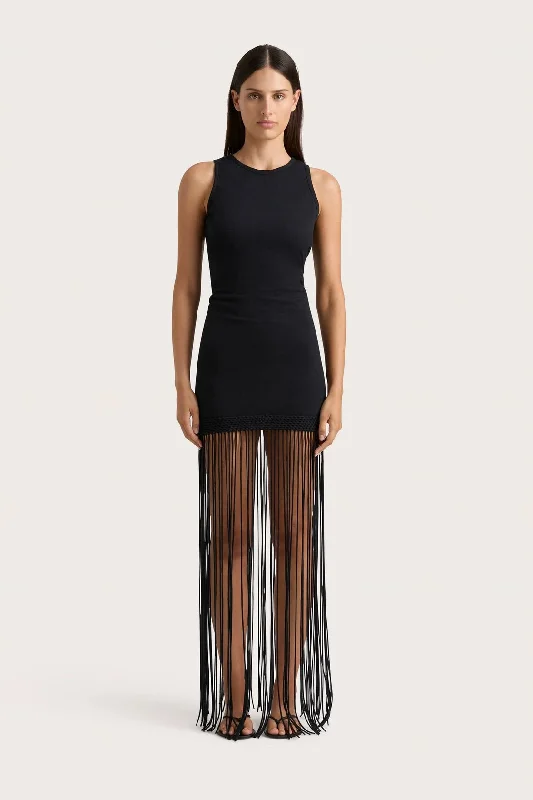 Maceio Fringed Dress - Black