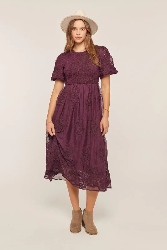 Madeline Dress in Plum- Misses (S-L)