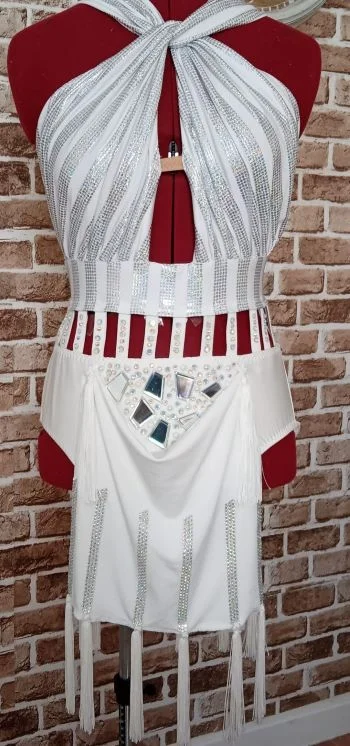 Margo -- Women's Latin Rhythm Dress -- White