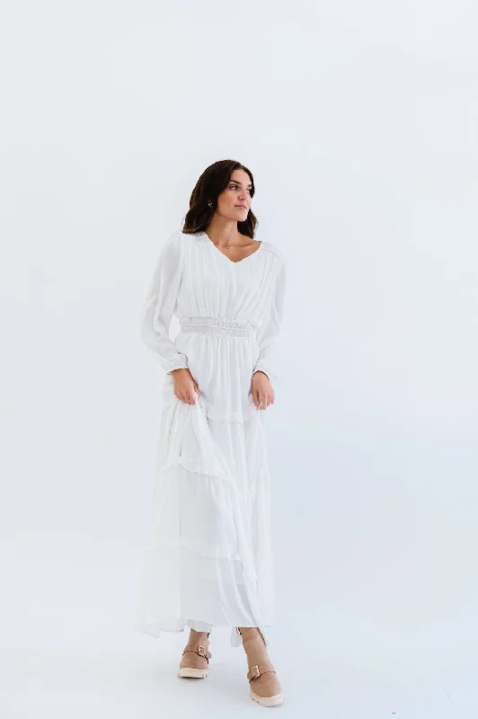 Veronica Temple Dress in White