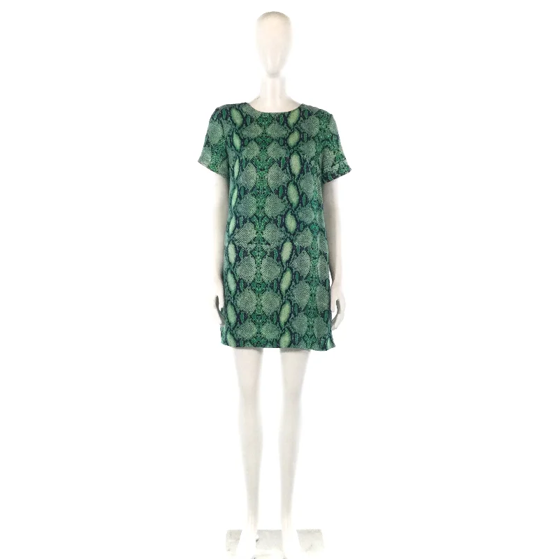 OLIVACEOUS ABSTRACT DRESS-L